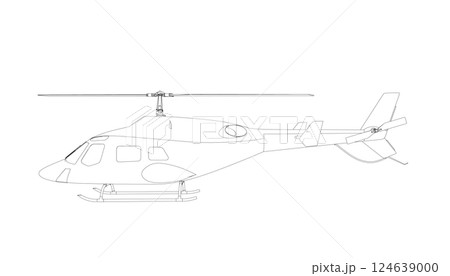 Helicopter detailed outline. Vector isolated on a white background. Adult military helicopter coloring page for book. Copter and Aircraft. Vector illustration. Black contour sketch illustrate Helicopter detailed outline. Vector isolated on a white background. Adult military helicopter coloring page for book. Copter and Aircraft. Vector illustration. Black contour sketch illustrate 124639000