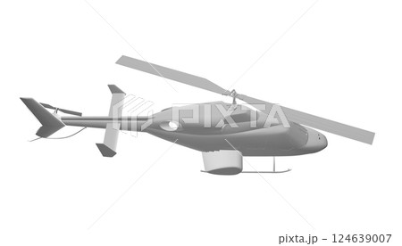 Helicopter detailed polygonal. Vector isolated on a white background. Adult military helicopter coloring page for book. Copter and Aircraft. Vector illustration. Polygonal illustrate. 3D. 124639007