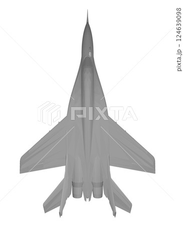 Military fighter jet polygonal. Vector art illustration of polygonal airplane. Modern war aircraft. Supersonic speed. 3D. 124639098