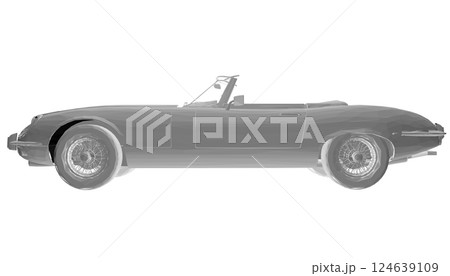 Luxury convertible car. Art picture Car cabriolet with outlines. Vector illustration vehicle. Polygonal illustrate Isolated on white background. 3D 124639109