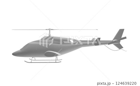 Helicopter detailed polygonal. Vector isolated on a white background. Adult military helicopter coloring page for book. Copter and Aircraft. Vector illustration. Polygonal illustrate. 3D. 124639220