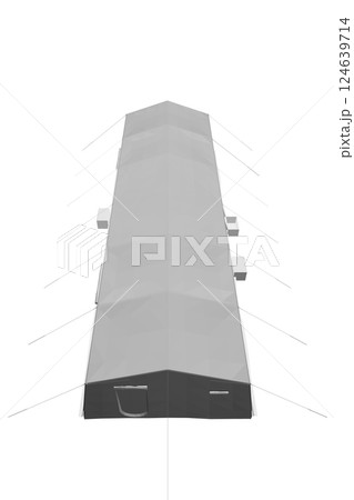 Polygonal gray tent. Vector illustration isolated on white background. Tent for hiking and traveling, military. Polygonal tent for wild life in nature, military. Polygonal gray tent. Vector illustration isolated on white background. Tent for hiking and traveling, military. Polygonal tent for wild life in nature, military. 124639714