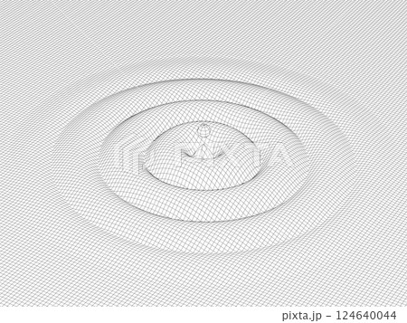 波紋イメージのワイヤーフレームバックグラウンド　ベクターイラストレーション 124640044