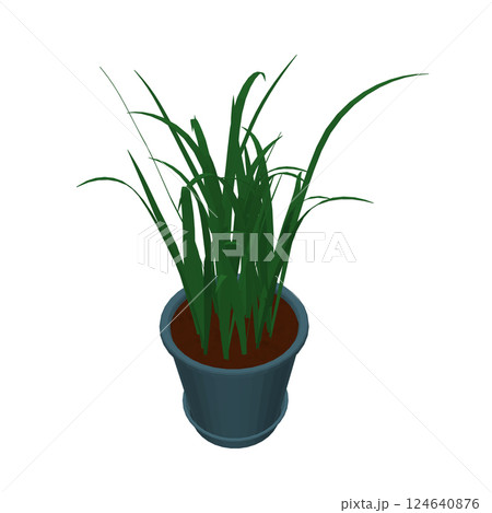 Plant in flower pot polygonal. filled vector sign. Home plant symbol. Flowers in pots painted polygonal on a white background. Vector drawing. 3D 124640876