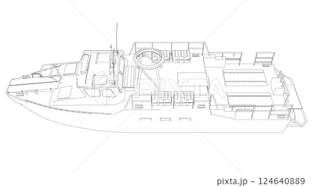 Warship icon outline. Military ships and naval vessels. isolated vector images. Military ship outline vector. Military vehicle template vector isolated on white. Warship icon outline. Military ships and naval vessels. isolated vector images. Military ship outline vector. Military vehicle template vector isolated on white. 124640889