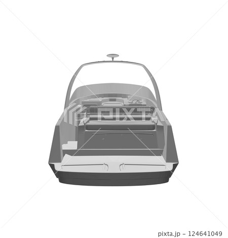 Polygonal gray Speedboat isolated vector illustration. Luxury and expensive boat. 3D Polygonal gray Speedboat isolated vector illustration. Luxury and expensive boat. 3D 124641049