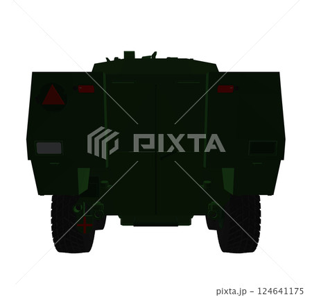 Green polygonal Armored troop carrier. Military machinery drawing vector illustration. BTR 3D Green polygonal Armored troop carrier. Military machinery drawing vector illustration. BTR 3D 124641175