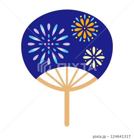花火柄のうちわ 花火柄のうちわ 124641317