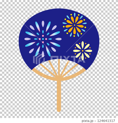 花火柄のうちわ 花火柄のうちわ 124641317