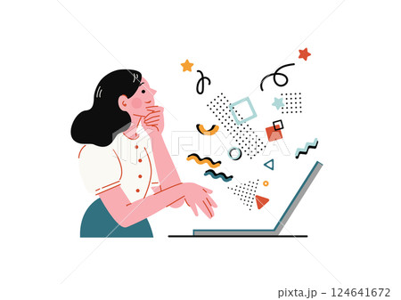 ノートパソコンを操作する女性 124641672