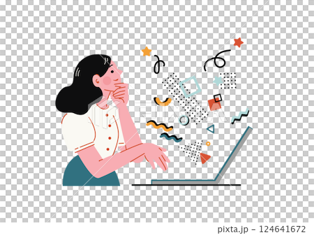 ノートパソコンを操作する女性 124641672