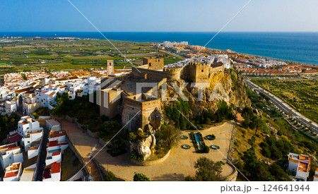 Aerial view of Salobrena town on the Costa Tropical in Granada Aerial view of Salobrena town on the Costa Tropical in Granada 124641944