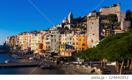View of portovenere city La Spezia at summer day, Italy View of portovenere city La Spezia at summer day, Italy 124642052