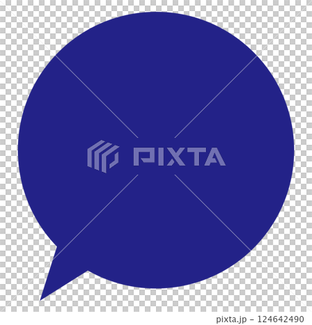 Blue round speech bubble 124642490