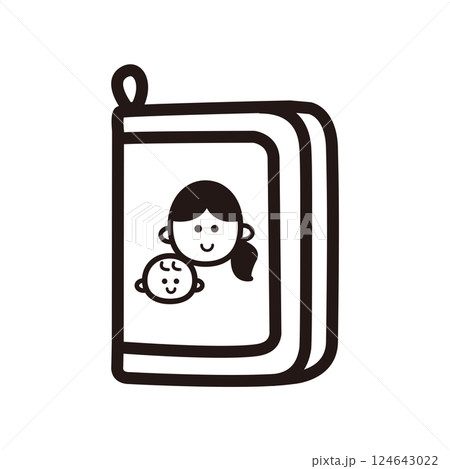 シンプルな母子健康手帳のアイコン 124643022