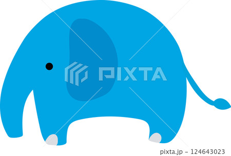 シンプル_ゾウ 124643023