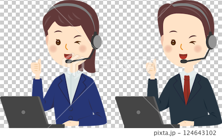 呼叫中心的男女員工都很好 124643102