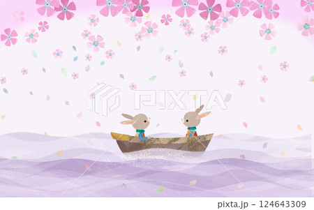 うさぎと舟 124643309