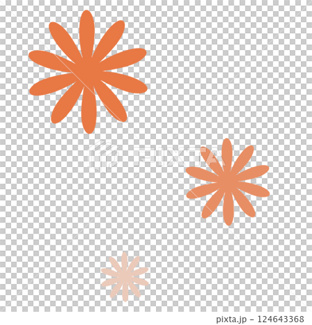 橘色花卉圖案 124643368