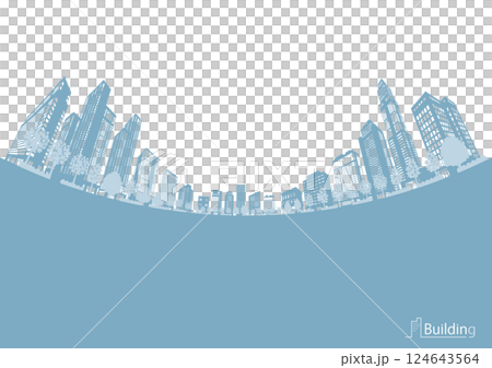 街並みのシルエットイラスト. 大都市のイメージイラスト. 124643564