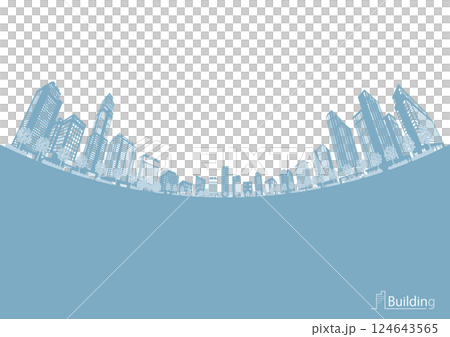 城市景觀剪影插圖。大城市圖像插圖。 124643565