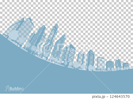 街並みのシルエットイラスト. 大都市のイメージイラスト. 124643570