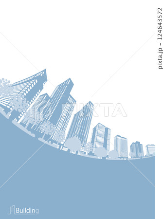 街並みのシルエットイラスト. 大都市のイメージイラスト. 124643572