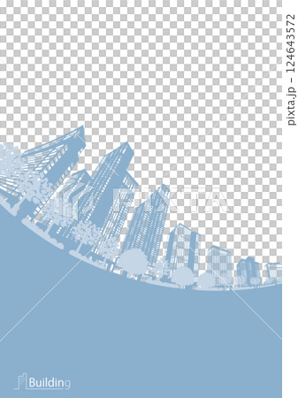 街並みのシルエットイラスト. 大都市のイメージイラスト. 124643572