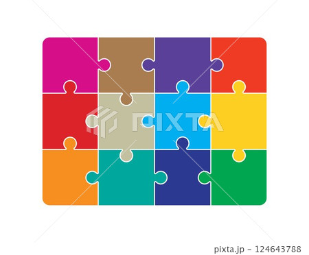 Colourful jigsaw puzzle  124643788