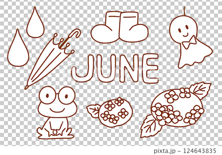 雨季的插圖素材集 雨季的插圖素材集 124643835