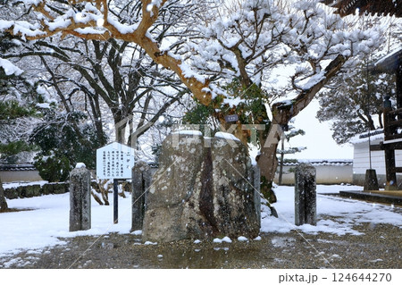 明日香村 橘寺 雪景色 二面石 明日香村 橘寺 雪景色 二面石 124644270