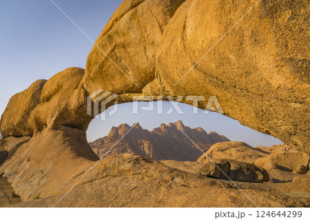 Rock arch in the Spitzkoppe National Park in Namibia. Rock arch in the Spitzkoppe National Park in Namibia. 124644299