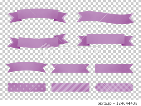 10種のリボンフレームのセット_紫 124644438