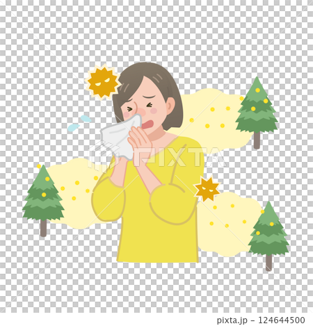 A woman suffering from hay fever A woman suffering from hay fever 124644500