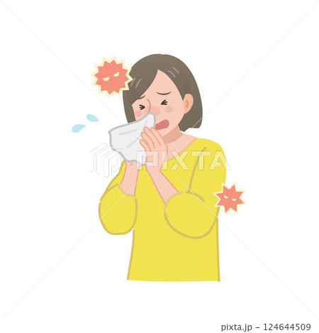 アレルギーで苦しむ女性 アレルギーで苦しむ女性 124644509