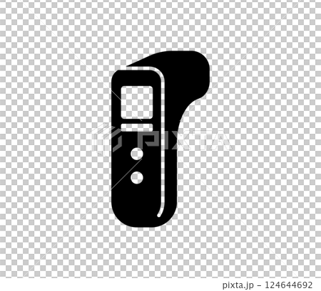 シンプルな非接触型体温計のアイコン　ベクター 124644692
