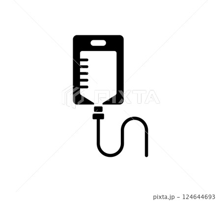 シンプルな点滴のアイコンイラスト ベクター シンプルな点滴のアイコンイラスト ベクター 124644693