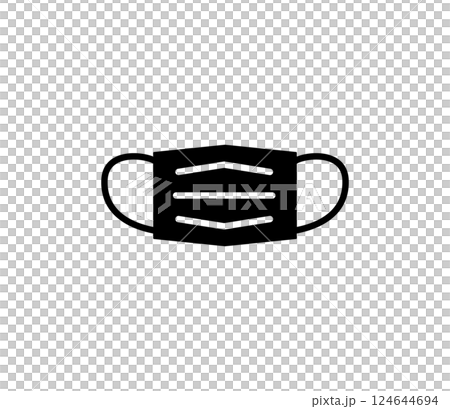 Simple mask silhouette icon vector Simple mask silhouette icon vector 124644694