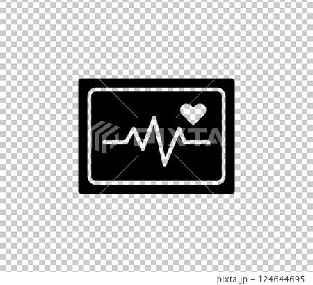 心電圖輪廓圖示插畫向量 心電圖輪廓圖示插畫向量 124644695