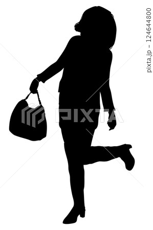 Woman silhouette with handbag 124644800
