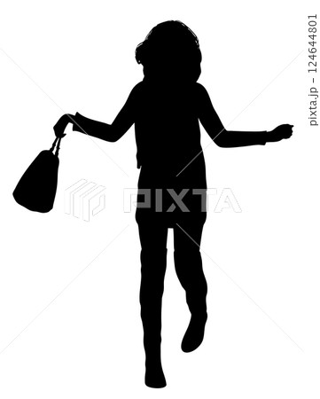 Woman silhouette with handbag 124644801