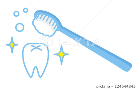 歯ブラシと歯のイラスト 124644843