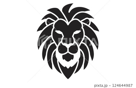 たてがみが立派なライオンの顔イラストアイコン 124644987