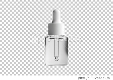 AI-generated item. Glass dropper bottle with a pipette isolated on transparent background. 124645070