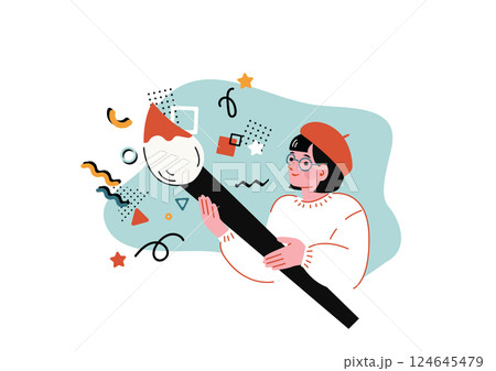 アーティストを目指す女の子 124645479