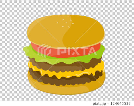 看起來非常美味的漢堡插圖 看起來非常美味的漢堡插圖 124645535