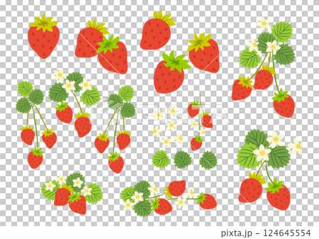 いちごのイラスト素材セット 124645554