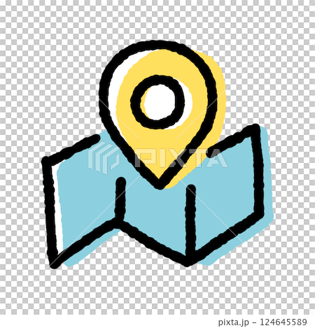 地図とピンマーク 地図とピンマーク 124645589