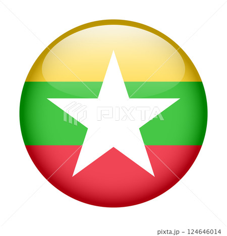 flag of Myanmar, button round glossy icon flag of Myanmar, button round glossy icon 124646014