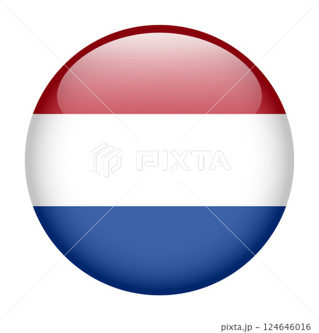 flag of Netherlands, button round glossy icon flag of Netherlands, button round glossy icon 124646016